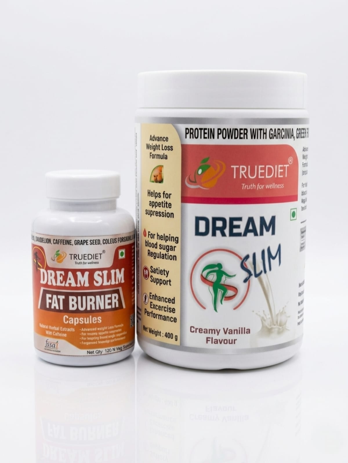 Truediet dream slim power 400g or truediet dream slim fat burner capsule 120 pcs combo pack