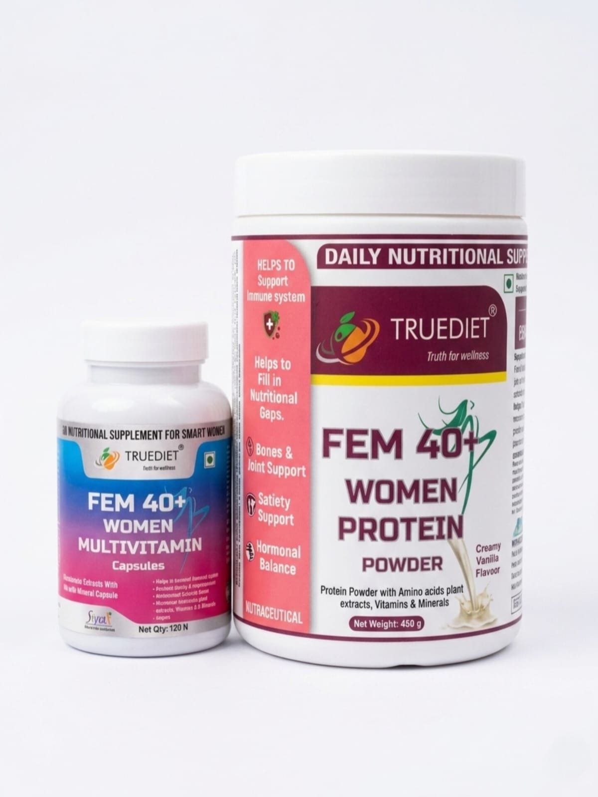 Truediet Fem 40+ women power 450gm or truediet Fem 40+ women multivitamin capsule 120 n