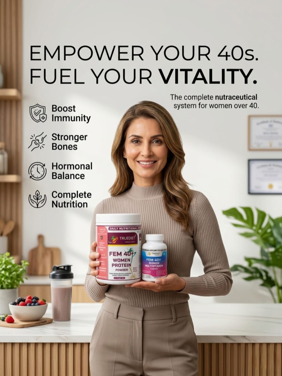 Truediet Fem 40+ women power 450gm or truediet Fem 40+ women multivitamin capsule 120 n - Image 2